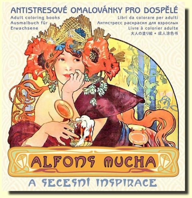 Alfons Mucha antistresové omalovánky pro dospělé 