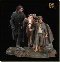 Aragorn Samwise Gamgee Bill the pack pony Fellowship of the Ring Statues Set 3 z Pána Prstenů