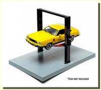 Adjustable Two Post Lift Black Die-Cast Car 1/18 Lift with Red Platforms 
